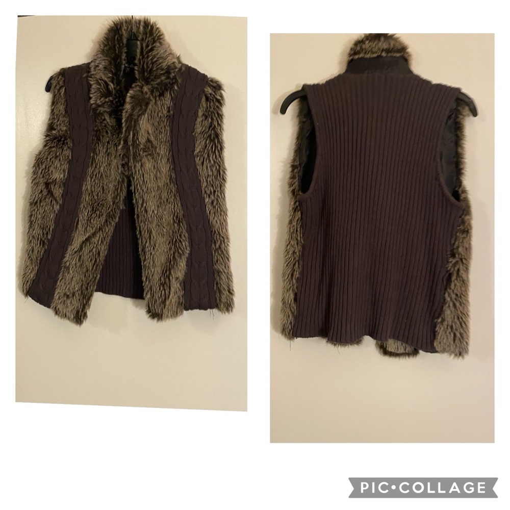 XOXO sleeveless ladies fur vest size Large.